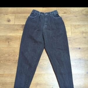 Esprit Sport 90s Baggy Pleated Washed Black Tappered Leg Jeans sz 7/8